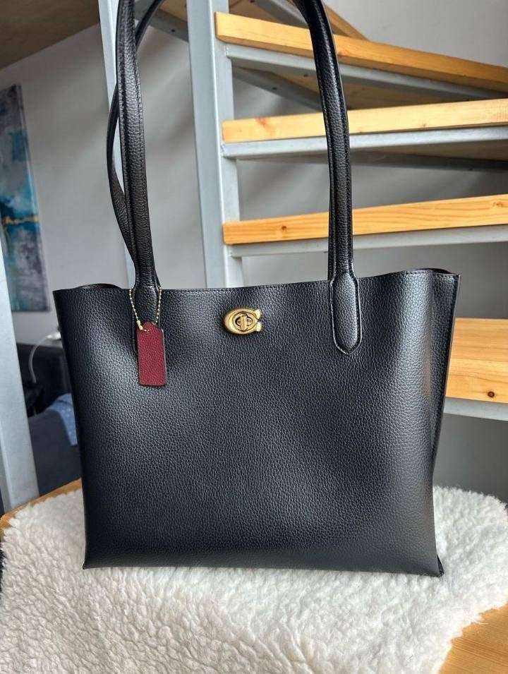 сумка тоут coach,coach объемная сумка-тоут черный,сумка тоут женская coach willow tote black,сумка женская coach,сумка тоут средняя