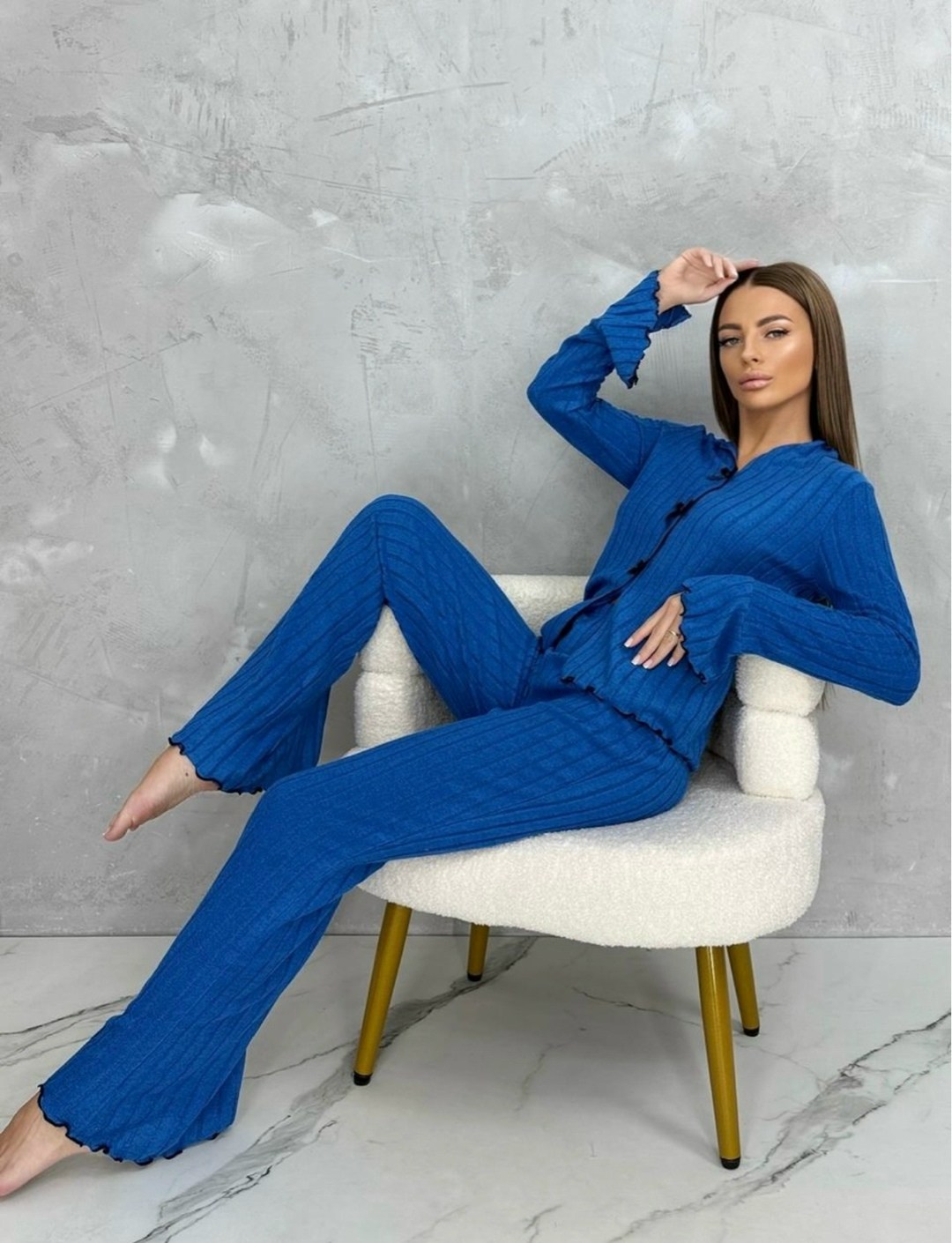 пижамный комплект с длинными рукавами,пижама женская,пижама с длинными рукавами и брюками,комплект домашней одежды пижама,вязаные костюмы