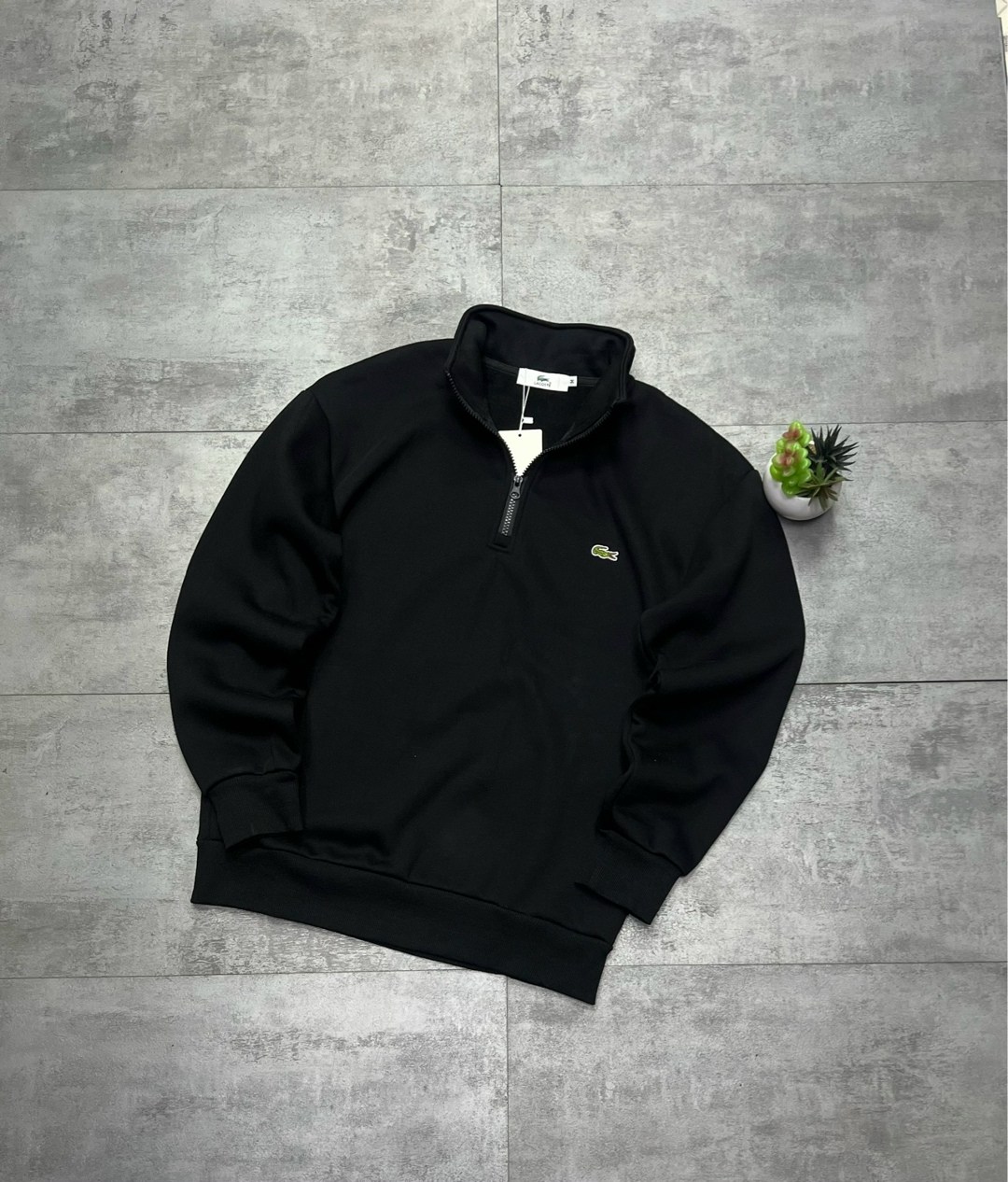 свитшот lacoste,кофта lacoste,мужская кофта,толстовка мужская lacoste casual черная xl,lacoste толстовка с высоким воротником черный