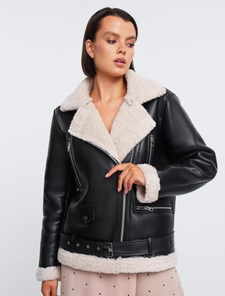 дубленка авиатор короткая vittoria vicci,дубленка искусственная vittoria vicci,женская дубленка,дубленка демисезонная женская,дубленка vittoria vicci черный