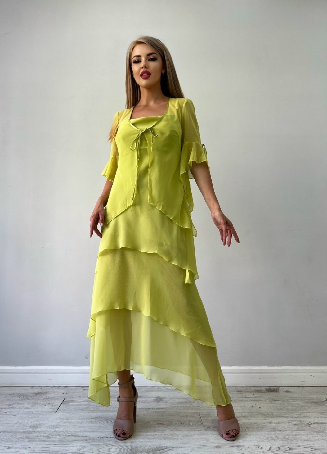 атласное платье,платье макси с оборками,платье женской,платье с оборками,платье шифон