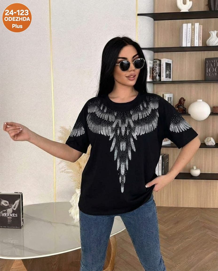 футболка женская,женская футболка оверсайз,футболка оверсайз базовая со стразами,женская футболка оверсайз со стразами,футболки модные