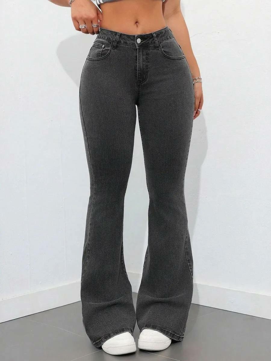 джинсы-клеш с высокой талией shein,женские джинсы клеш с высокой посадкой,джинсы клеш женские,женские джинсы,джинсы клеш
