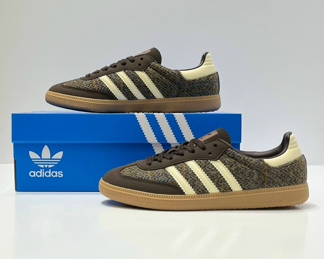кроссовки adidas samba og,adidas кроссовки adidas,кроссовки adidas samba,кроссовки adidas samba og tweed pack-dark brown коричневый,кроссовки adidas samba og tweed pack dark brown