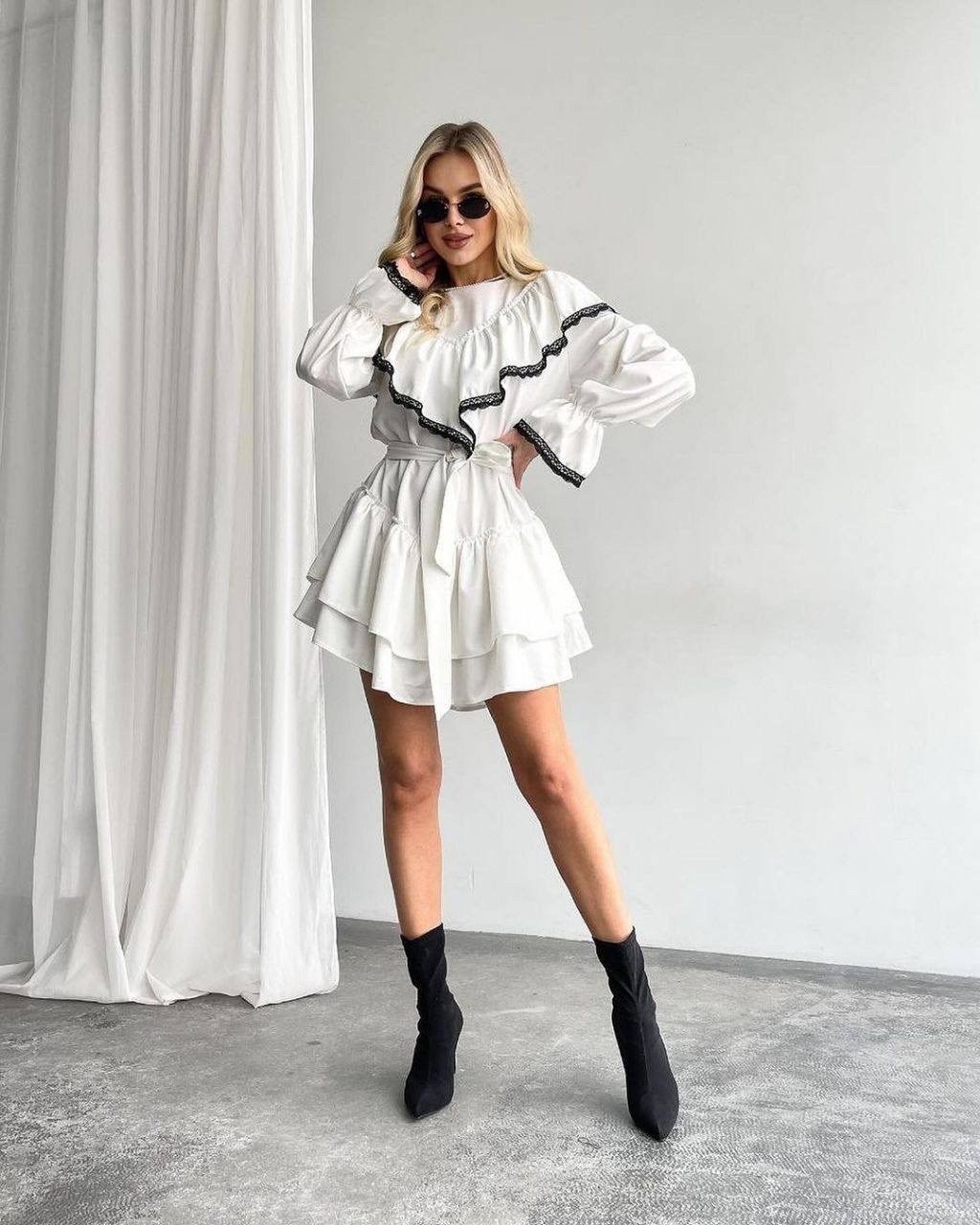 платье с рюшами,стильное платье,платье,платье с оборками,платье женской