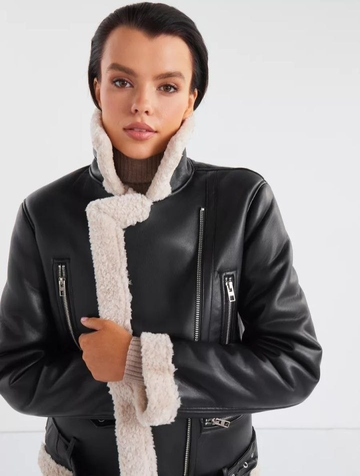 дубленка авиатор короткая vittoria vicci,дубленка искусственная vittoria vicci,женская дубленка,дубленка демисезонная женская,дубленка vittoria vicci черный