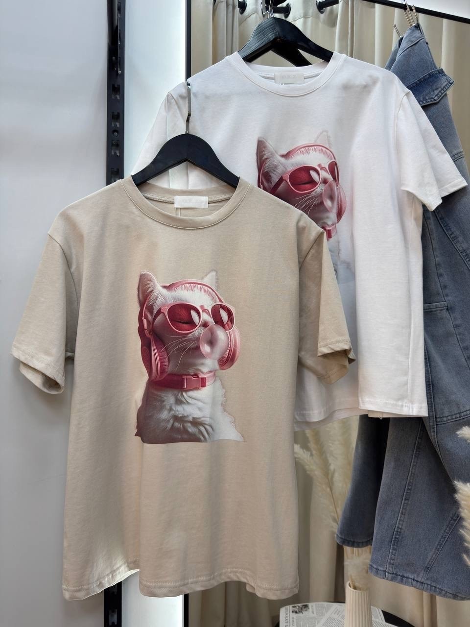 футболка женская,футболки оверсайз с принтами,футболка женская с принтом,футболка с принтом,футболка женская ф 294 (бежевый)