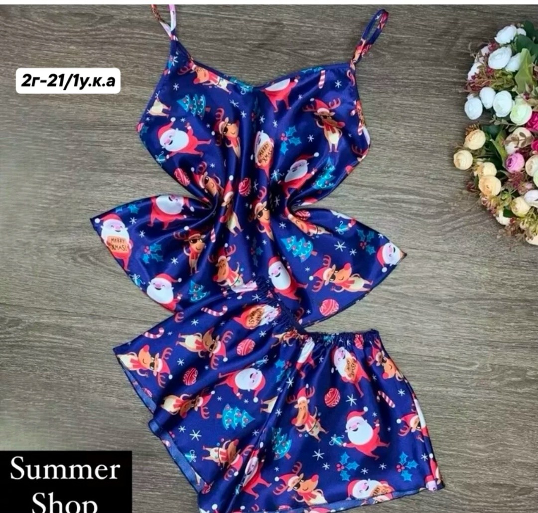 пижама шелковая,пижама женская топ,пижама женская,пижама женская новогодняя,шелковая пижама с топом