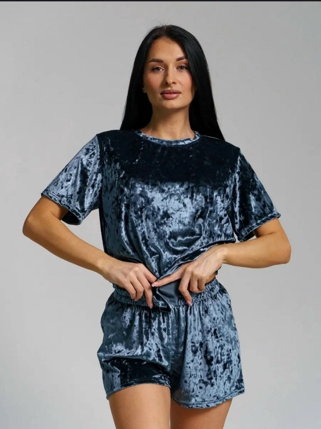 комплект пижама,пижама женская,пижама с шортами бархатная,костюм домашний с шортами бархатный,пижама домашняя