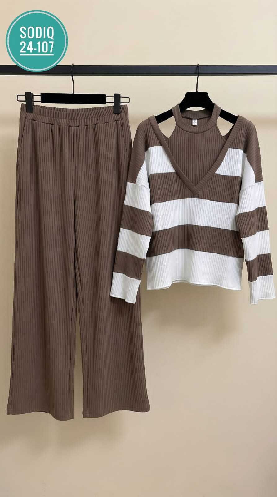 костюм кашемировый женский брючный,костюм женский,костюм женские повседневные,костюм женский кофта и штаны one size 42-48 арт. 1535266,костюм кашемировый брючный