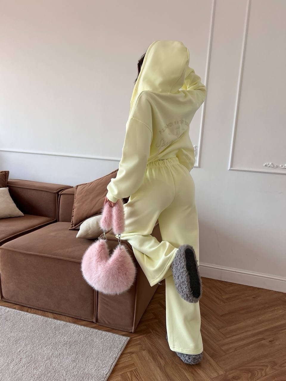 спортивный костюм двойка sporty&rich w suits,спортивный костюм двойка sporty&rich w suits цвет желтый лимонный,костюм спортивный на молнии палаццо с кулиской 05mrk цвет желтый,спортивный костюм,костюм