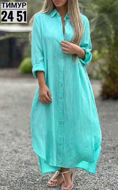 женское длинное платье-рубашка из хлопка и льна,длинное платье рубашка,летнее платье рубашка длинное,женское платье рубашка,платье рубашка свободное
