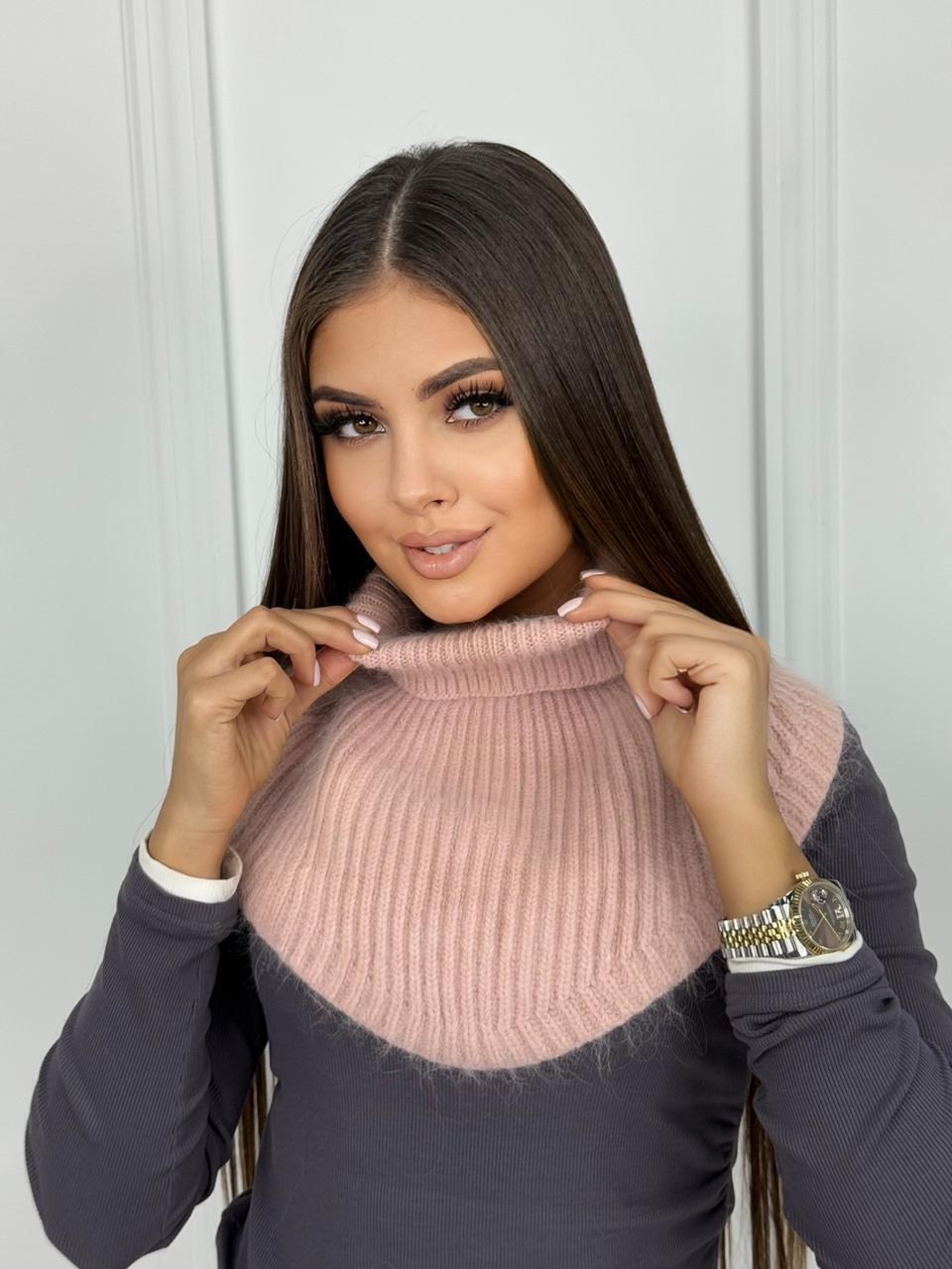 вязаная манишка,снуд женский,снуд,шарф снуд,манишка