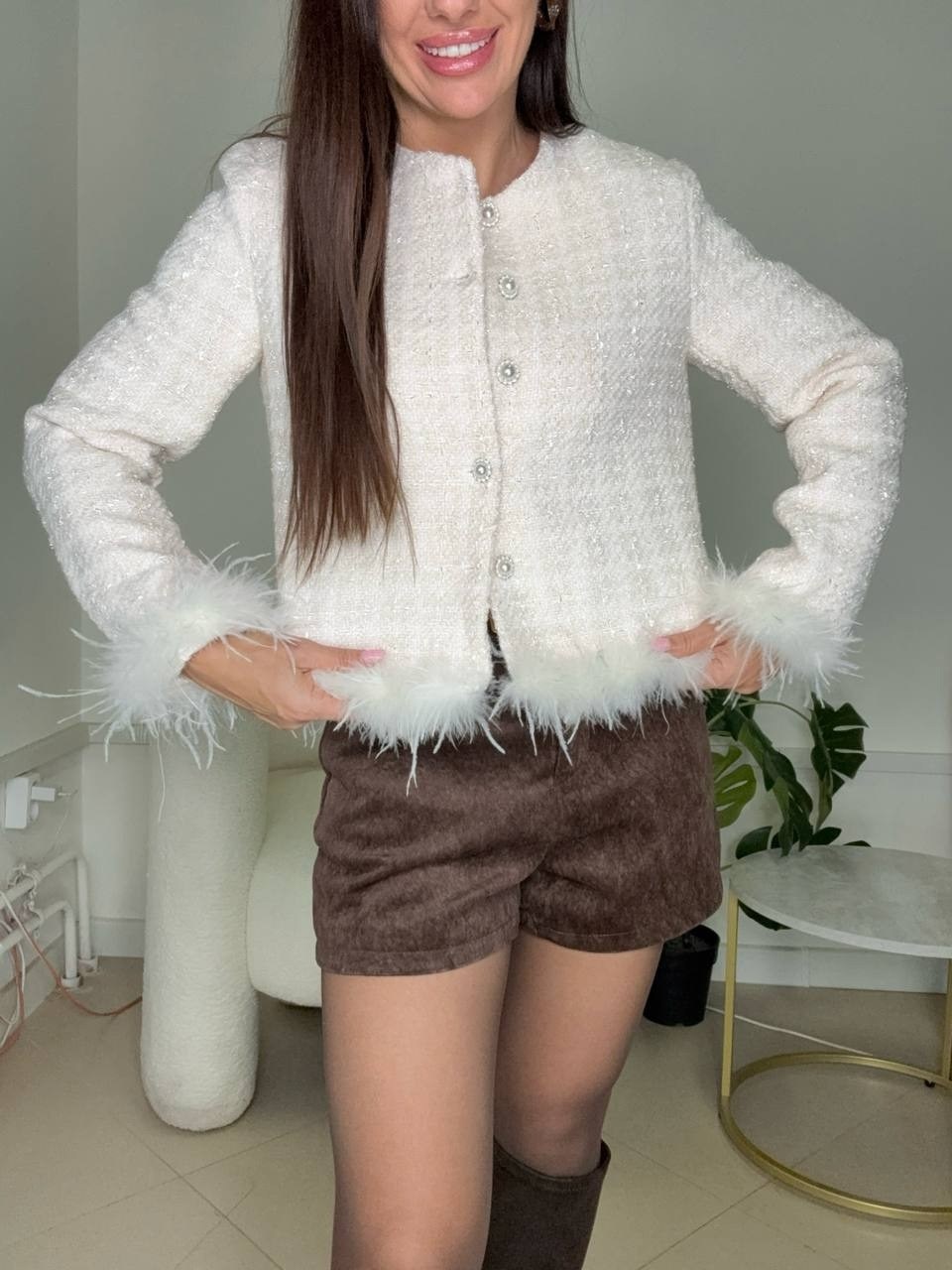 кардиган твидовый оверсайз на пуговицах w.say,жакет твидовый укороченный с бахромой fem brand,кардиган твидовый оверсайз на пуговицах w.say 256084694,твидовый пиджак,пиджак твидовый укороченный на пуг