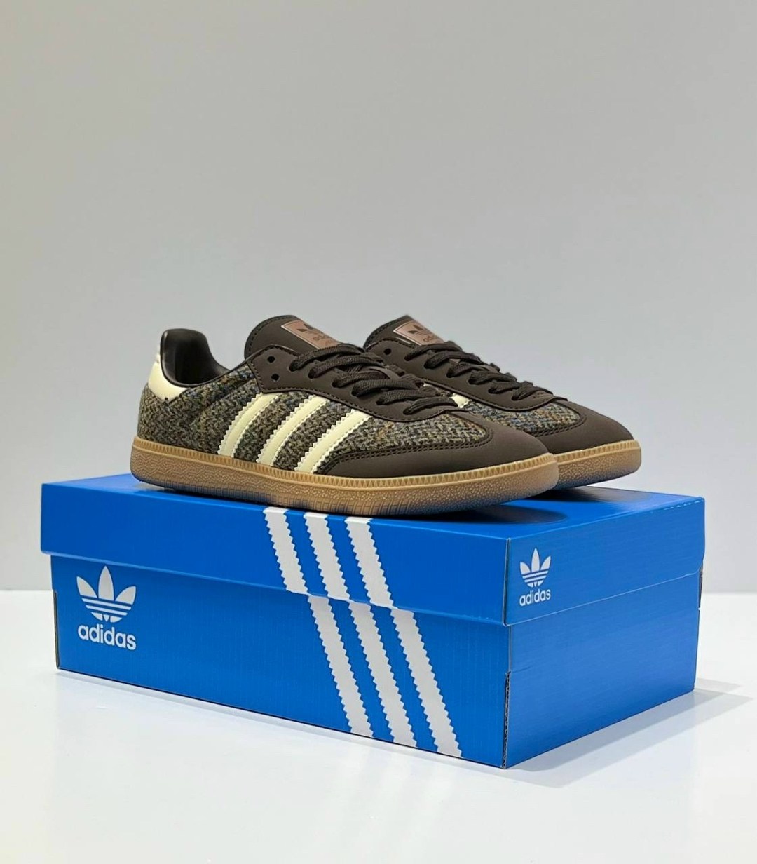 кроссовки adidas samba og,adidas кроссовки adidas,кроссовки adidas samba,кроссовки adidas samba og tweed pack-dark brown коричневый,кроссовки adidas samba og tweed pack dark brown