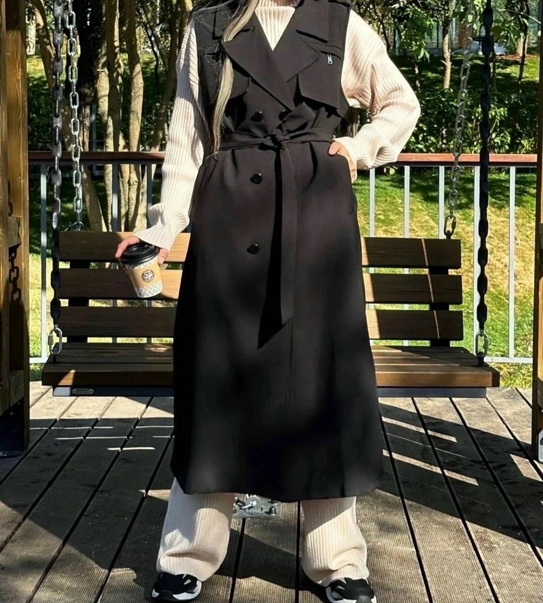 жилет удлиненный,пальто модное,пальто жилет длинный,жилетка костюмная удлиненная