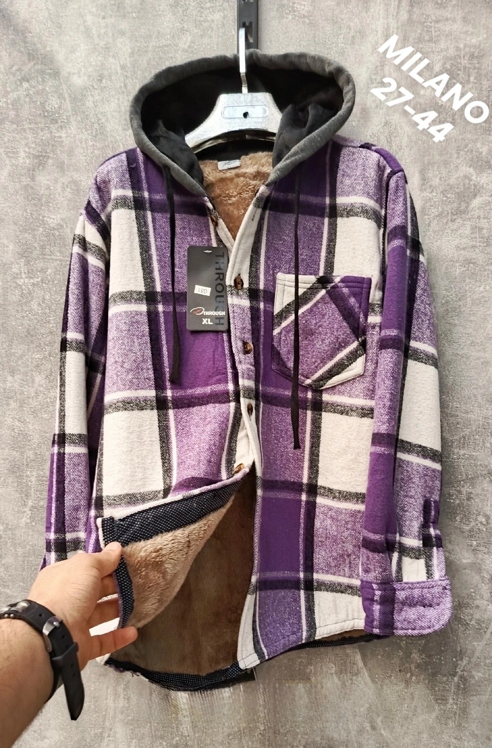 рубашка с капюшоном,рубашка в клетку с капюшоном,рубашка теплая в клетку с капюшоном,рубашка на меху,рубашка теплая в клетку