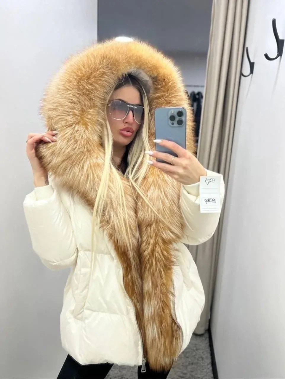 пуховик с натуральным мехом,пуховик женский с натуральным мехом,пуховик с мехом,пуховик оверсайз с натуральным мехом olyashop,белый пуховик с мехом