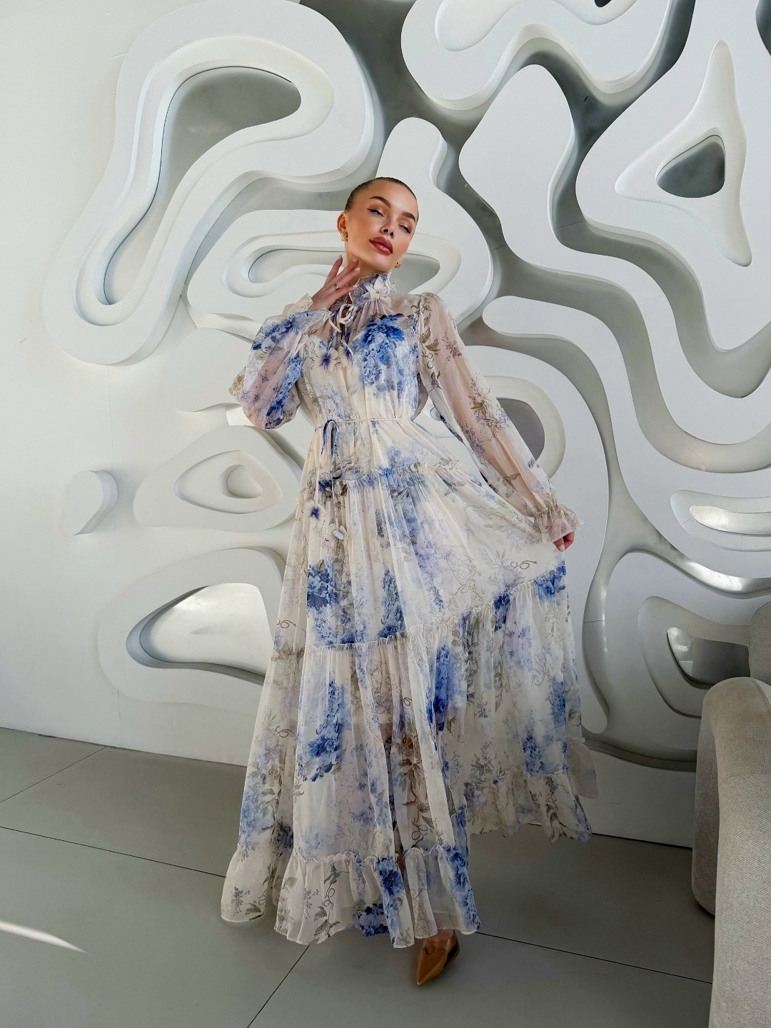 шифоновое платье,женское шифоновое платье,шифоновое платье с принтом,платье,шифоновое платье макси