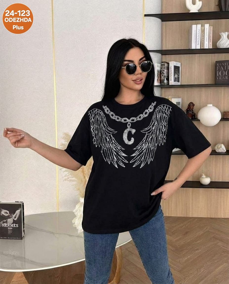 футболка женская,женская футболка оверсайз,футболка оверсайз базовая со стразами,женская футболка оверсайз со стразами,футболки модные