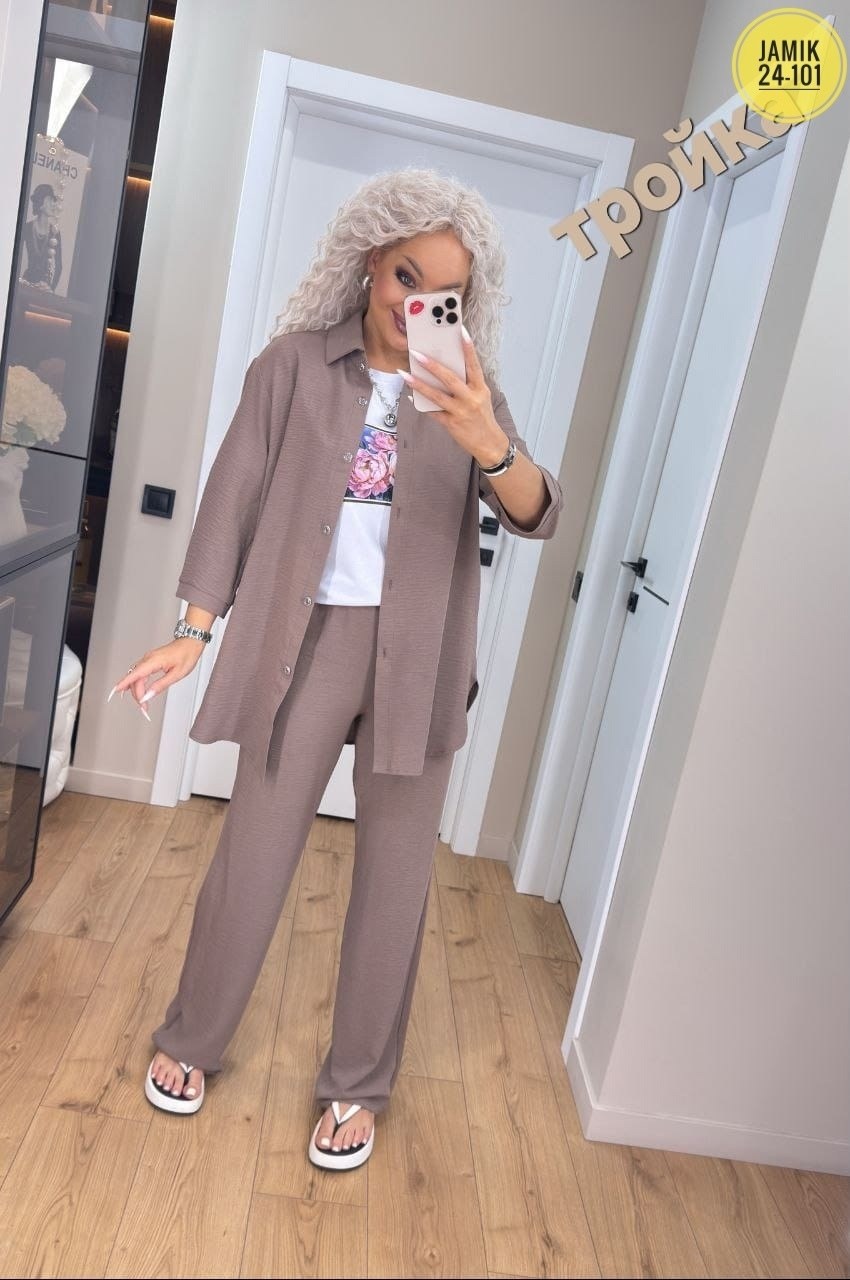 костюм брючный деловой палаццо li-style,брючные костюмы женские,серый брючный костюм,костюм с брюками,костюм женский тройка