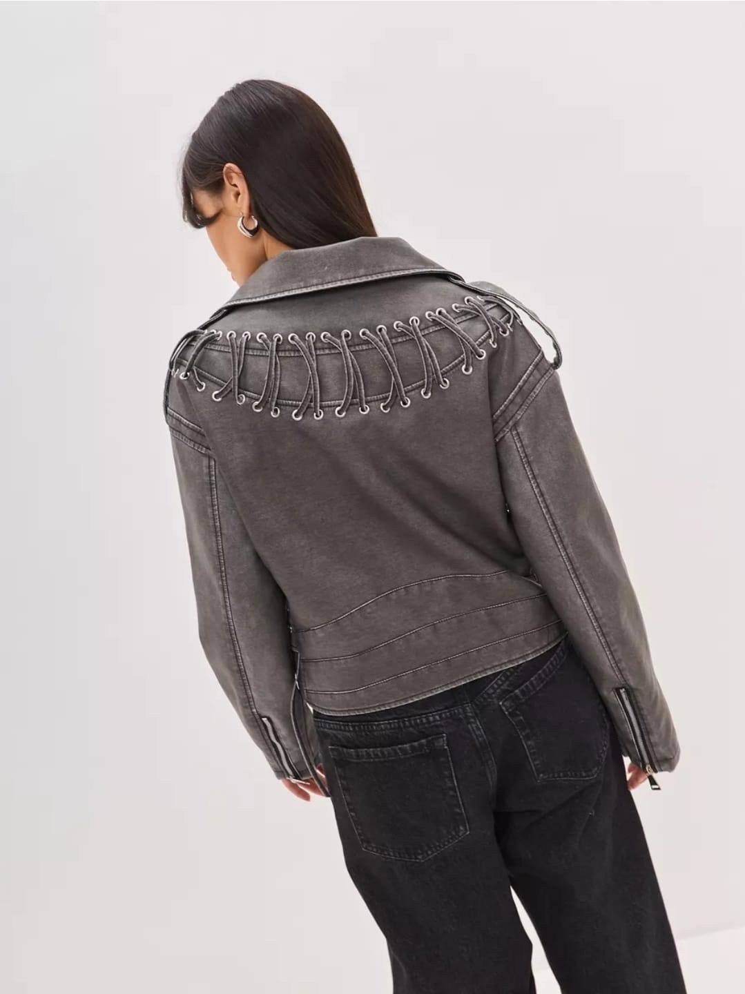 косуха винтажная куртка кожаная oversize серая monyken,кожаная куртка косуха,косуха женская куртка кожаная оверсайз,куртка косуха,косуха оверсайз куртка