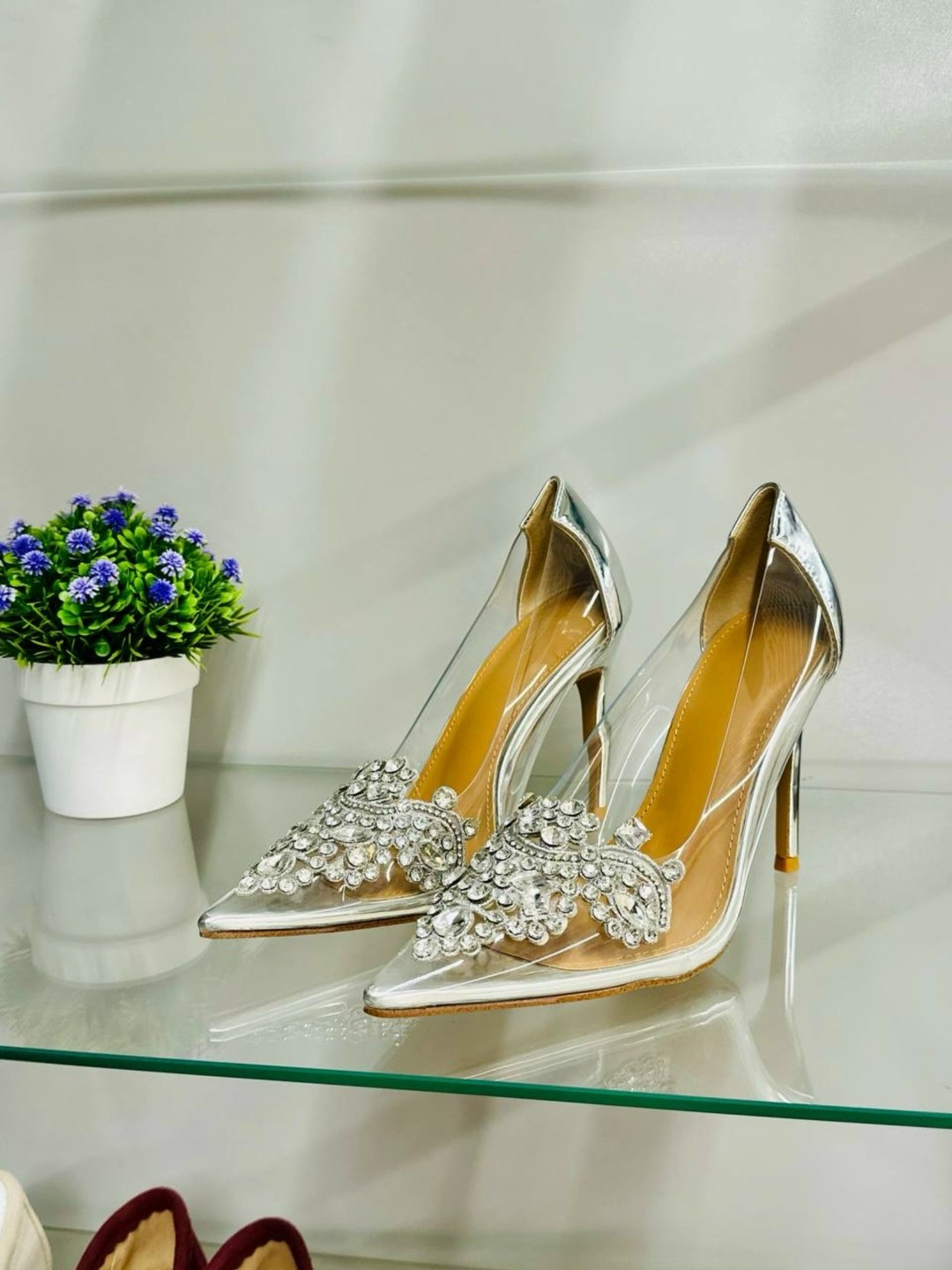 женская ,стильная ,туфли прозрачные,туфли лодочки женские,свадебная