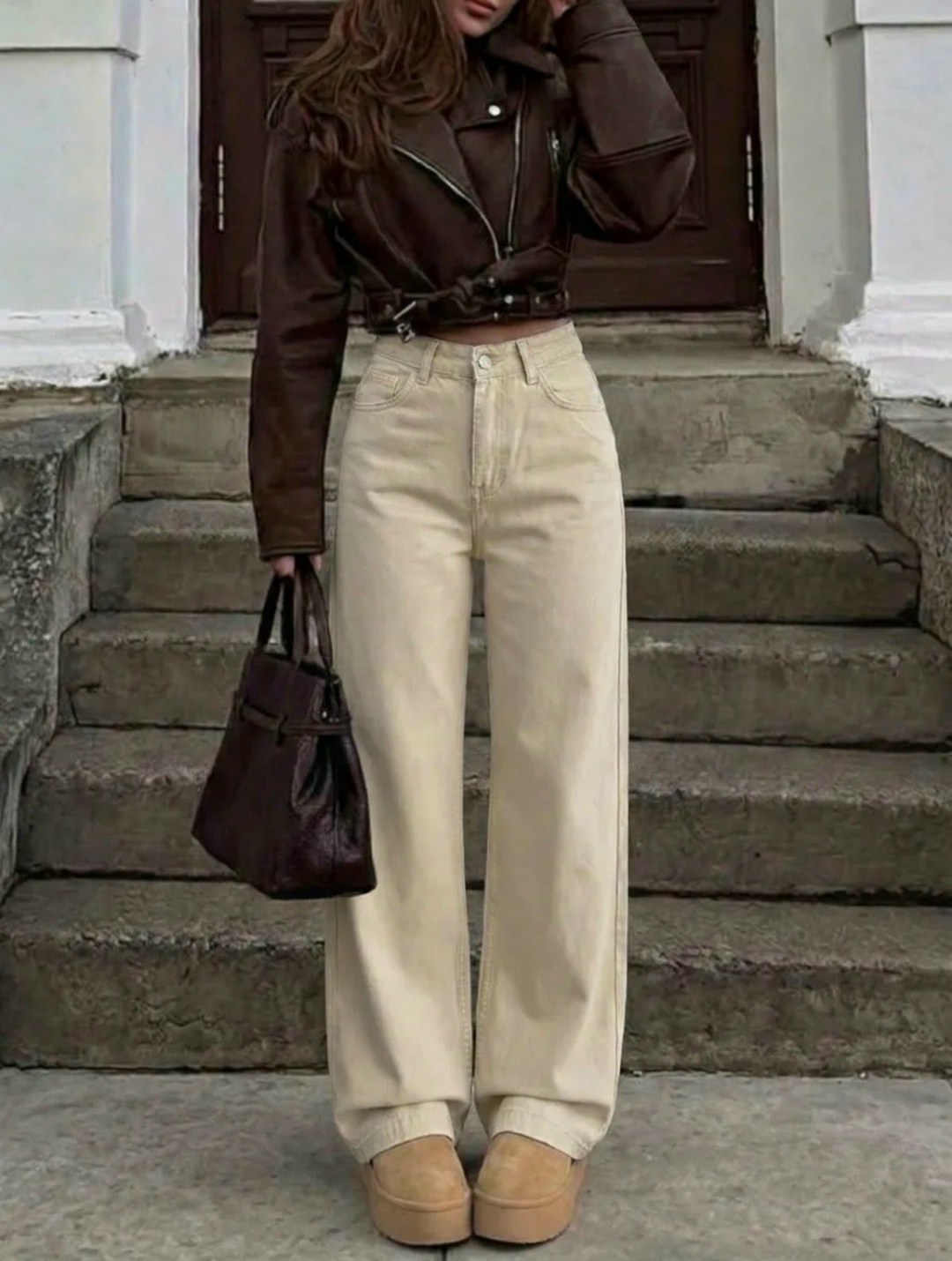 джинсы широкие,женские джинсы с прямыми штанинами zoenova,джинсы бежевые,джинсы женские широкие,женские джинсы