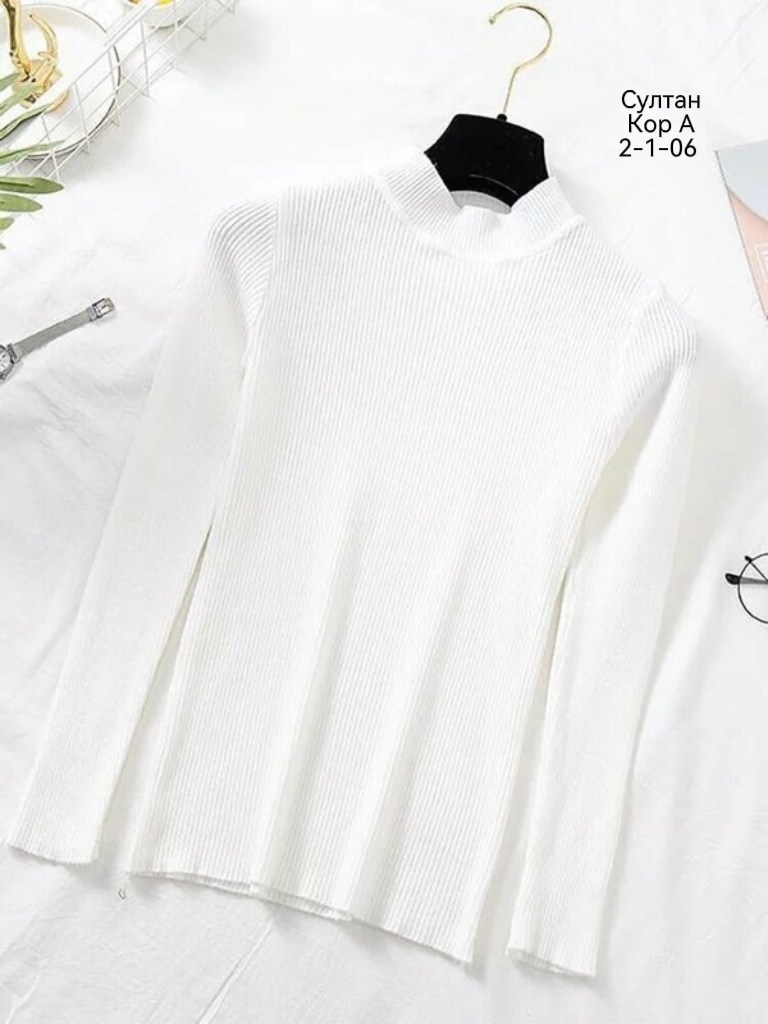женский свитер,свитер женский белый,свитер модный,свитера тонкие,свитер с высоким воротом