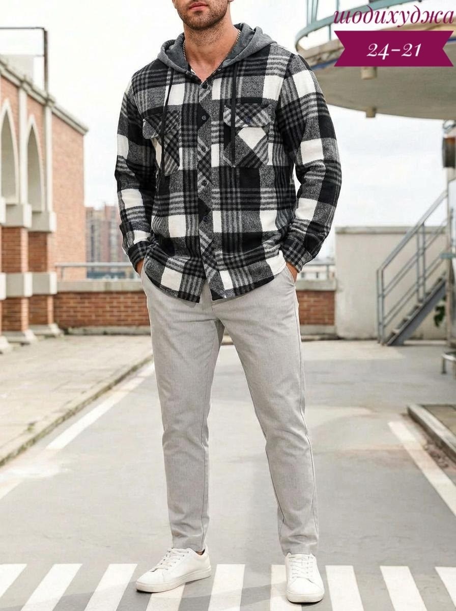 рубашка с капюшоном,рубашка мужская с капюшоном,флисовая рубашка,клетчатая куртка,рубашка в клетку с капюшоном