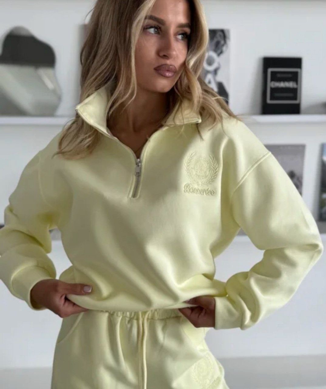 спортивный костюм двойка sporty&rich w suits,спортивный костюм двойка sporty&rich w suits цвет желтый лимонный,костюм спортивный повседневный,спортивный костюм,спортивный костюм женский