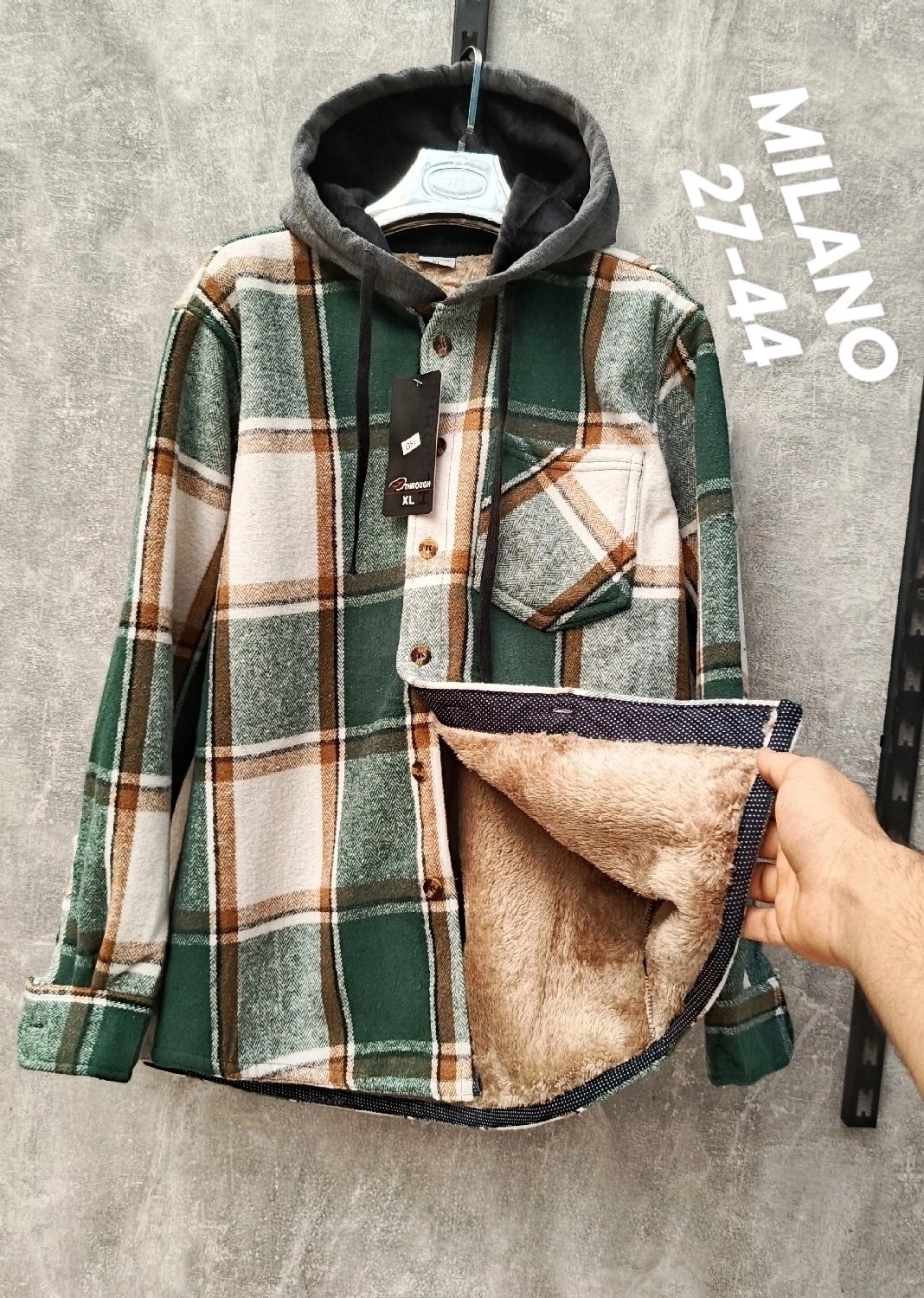 рубашка с капюшоном,рубашка в клетку с капюшоном,рубашка теплая в клетку с капюшоном,рубашка на меху,рубашка теплая в клетку