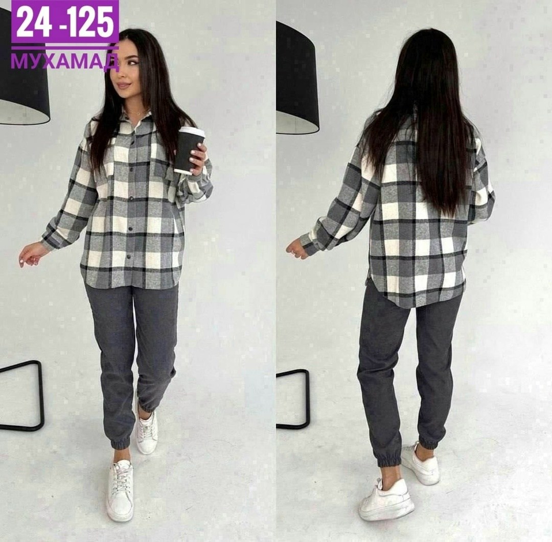рубашка женская оверсайз в клетку,костюм женский двойка,костюм женский рубашка,костюм двойка модный,костюм женский двойка с рубашкой