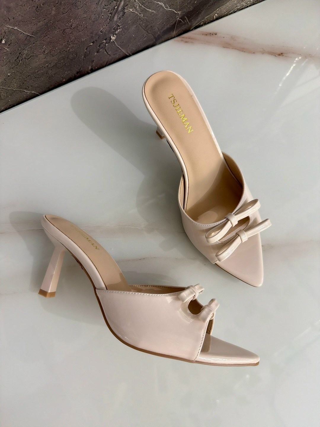 ,мюли женские,женские шлепанцы,туфли стильные,шлепанцы с бантами