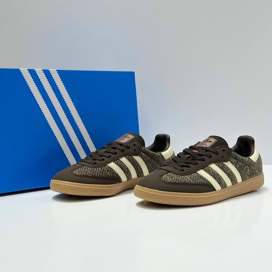 кроссовки adidas samba og,adidas кроссовки adidas,кроссовки adidas samba,кроссовки adidas samba og tweed pack-dark brown коричневый,кроссовки adidas samba og tweed pack dark brown