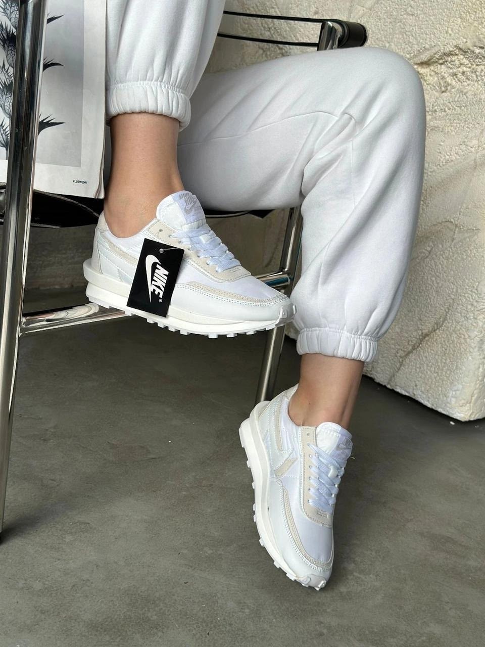 женские кроссовки,кроссовки nike,кроссовки,кросовки женские,sacai x nike ldv waffle white nylon