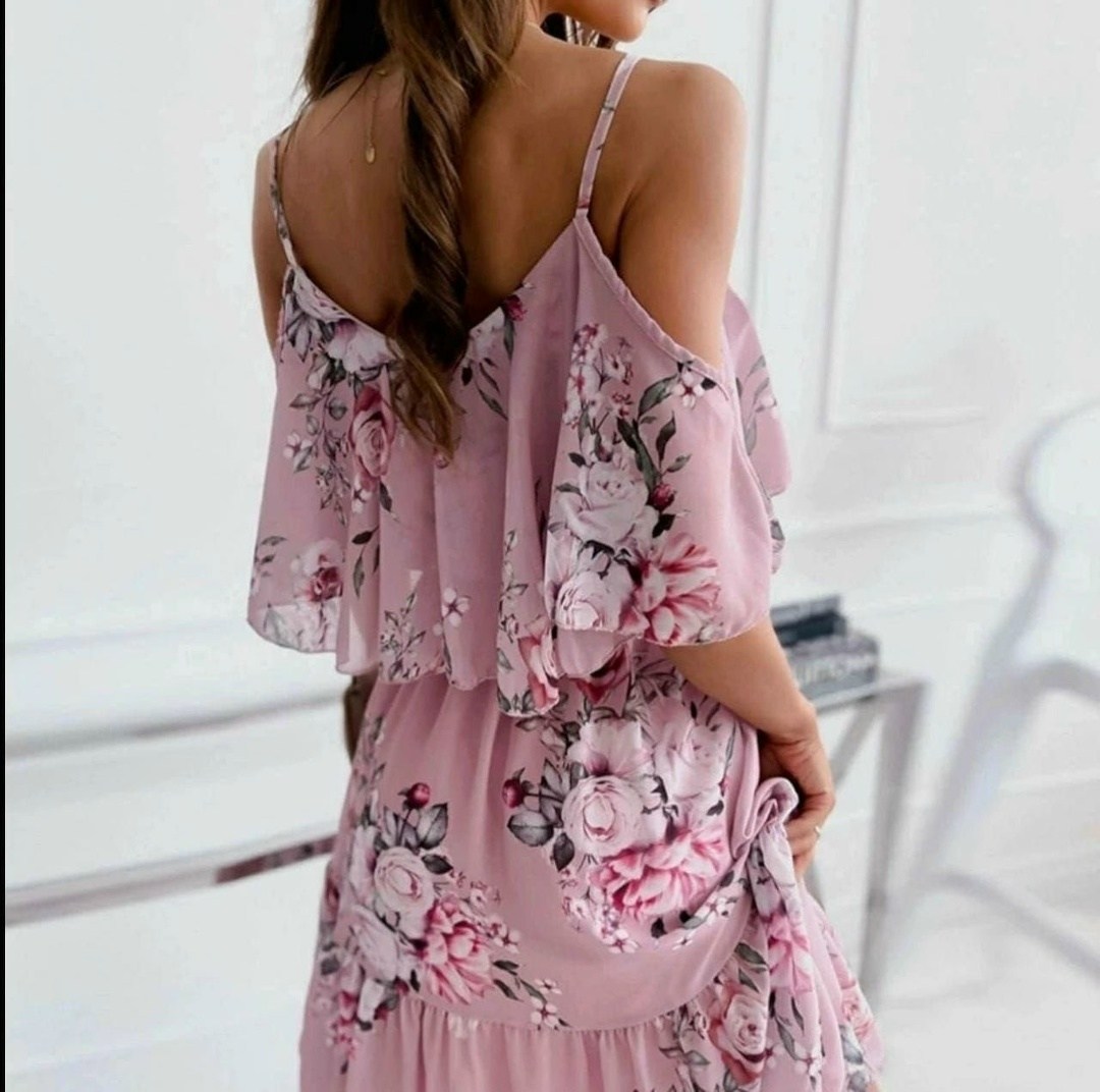 платье летнее женское,женское весенне-летнее новое шифоновое платье с принтом в европейском,голубое платье в цветочек,платье летнее,летние сарафаны