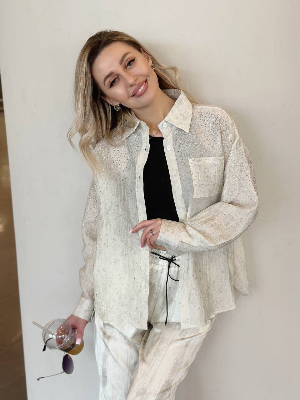 блуза,женская рубашка,женская блуза,блузка женская,рубашка нарядная с пайетками на стойке verita 2337.1