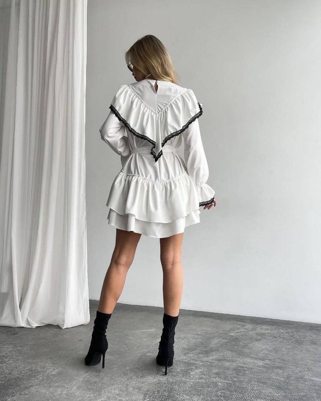 платье с рюшами,стильное платье,платье,платье с оборками,платье женской