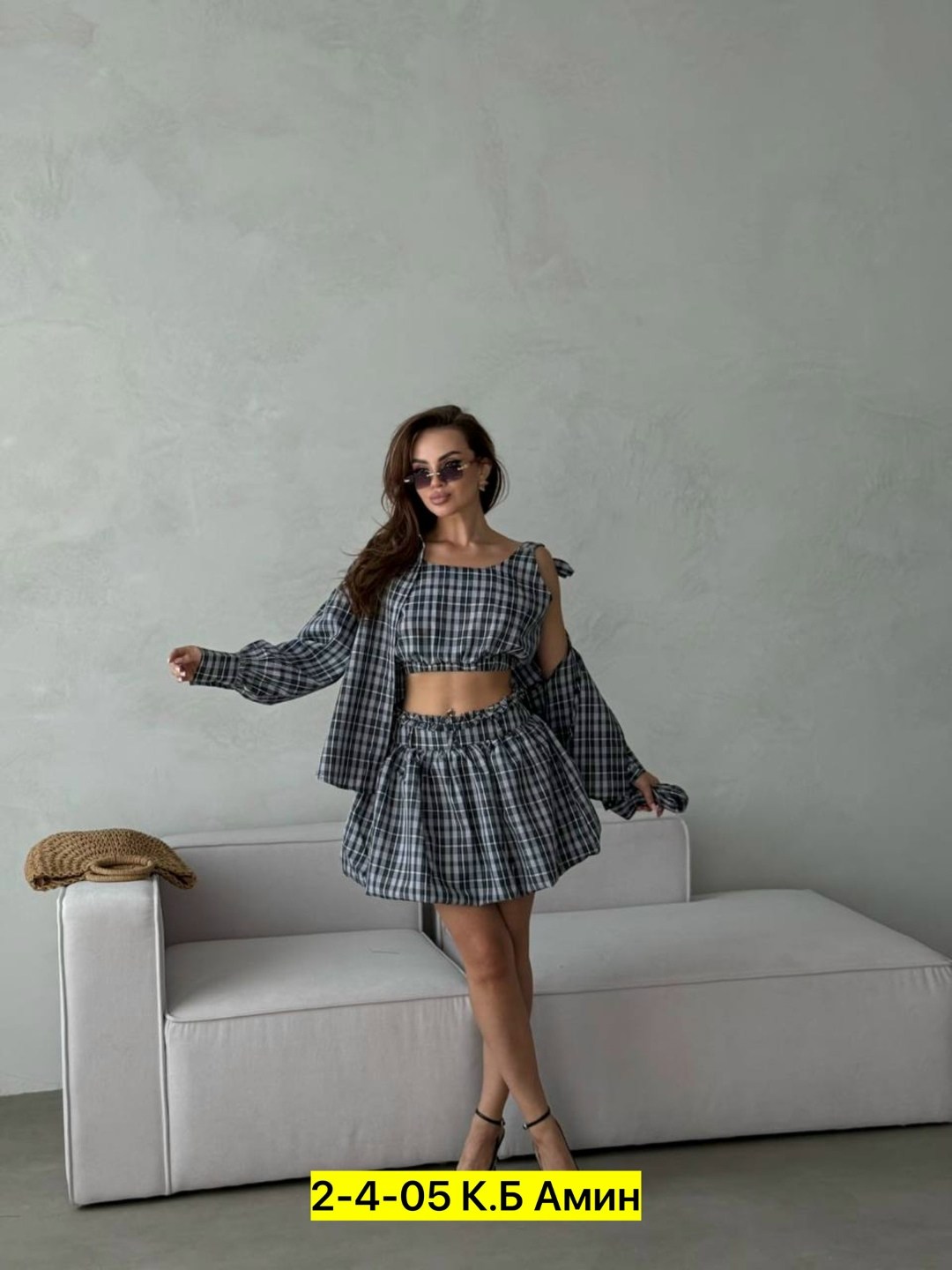 костюм в клетку,костюм тройка,модные комплекты,клетчатый костюм,костюмы женские с юбкой