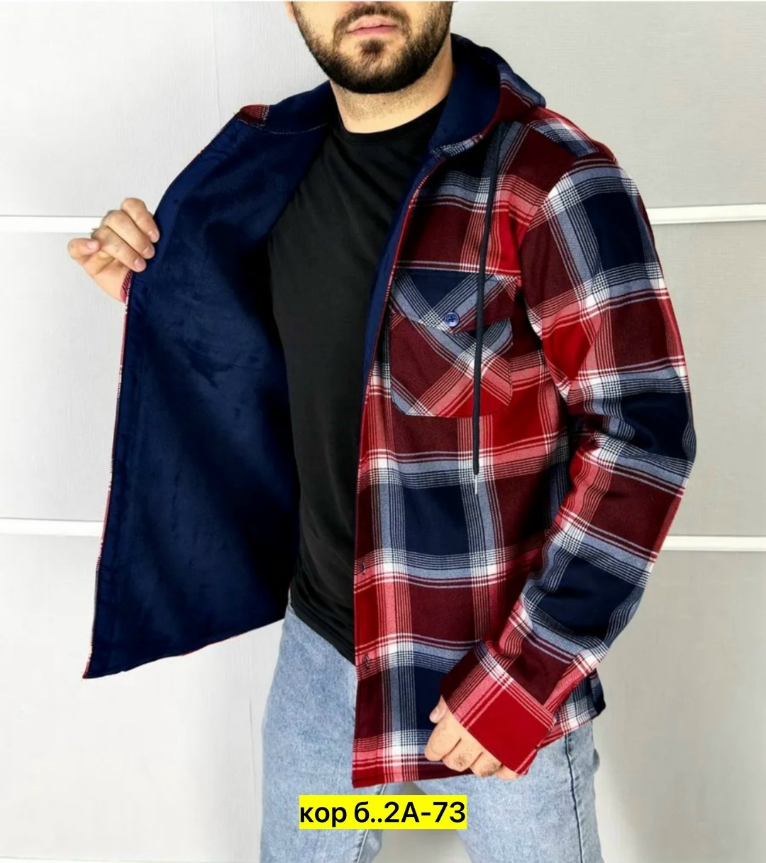 рубашка теплая на флисе,мужская куртк,рубашка куртка в клетку теплая с капюшоном,рубашка с капюшоном,рубашка куртка в клетку теплая