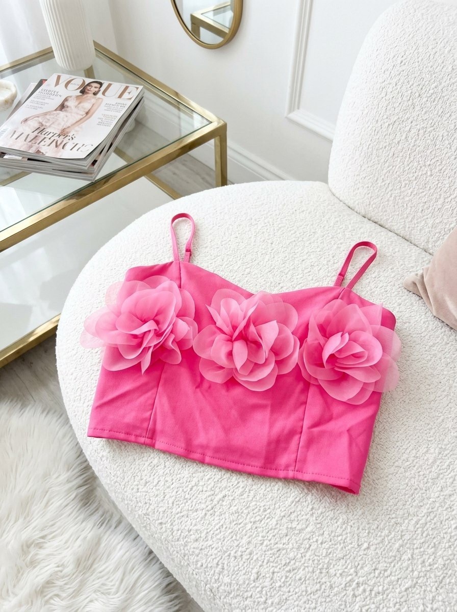 топ с цветами,розовый топ,бюстье женское,топ корсет