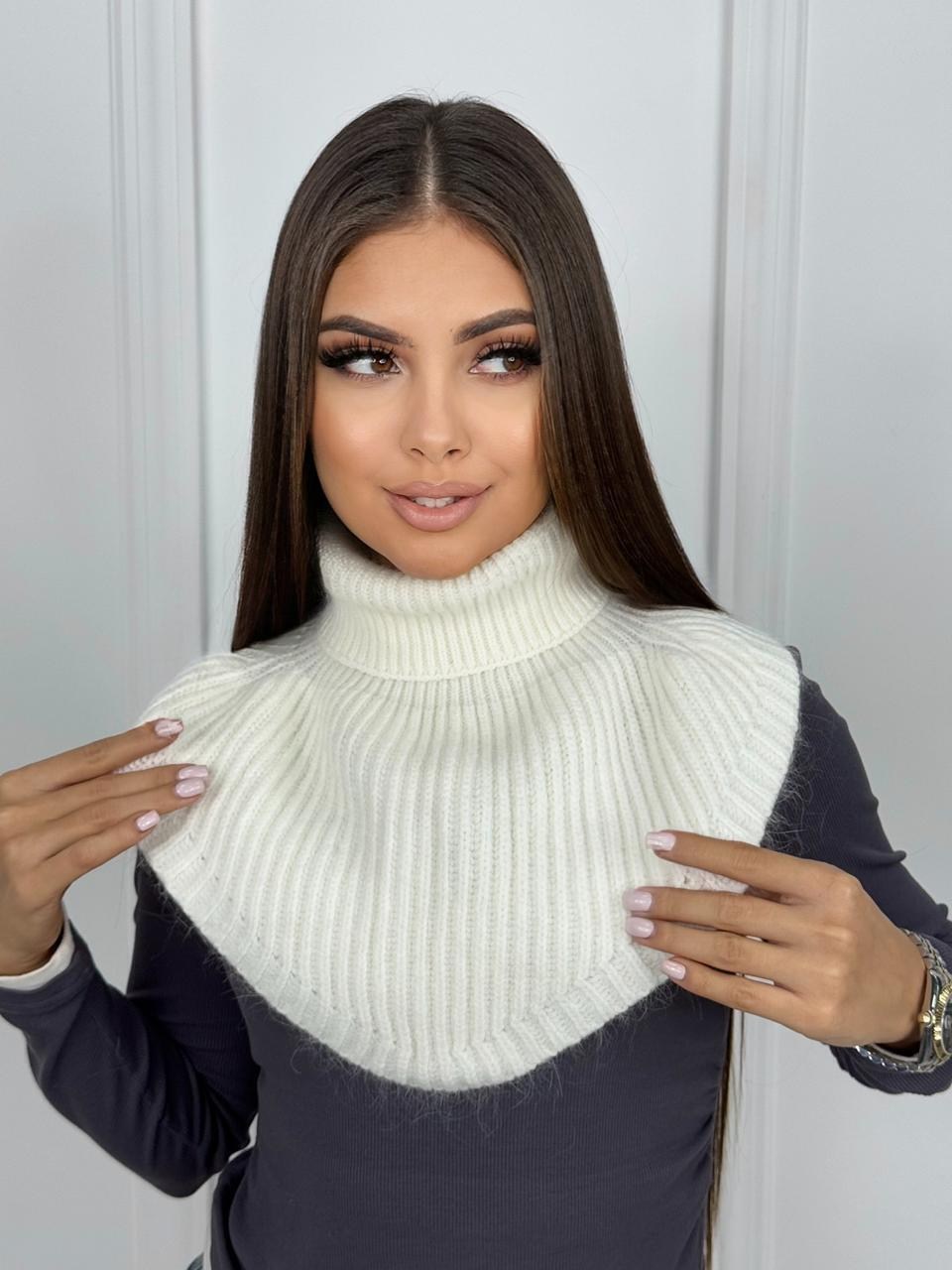 вязаная манишка,снуд женский,снуд,шарф снуд,манишка