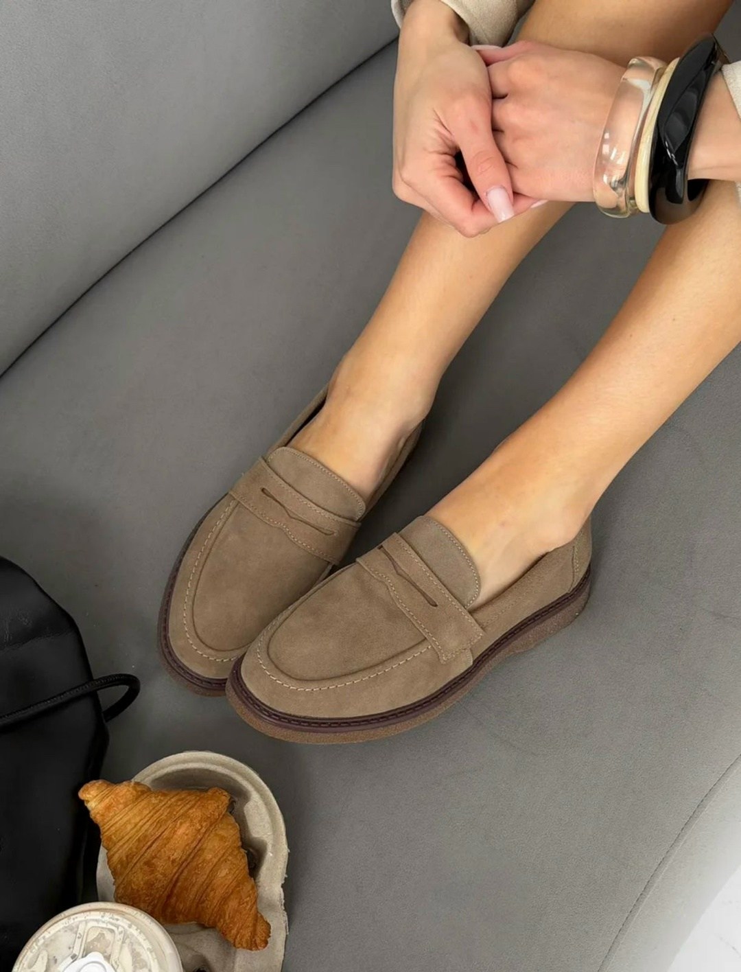 замшевые лоферы бежевые на платформе silver goose,лоферы женские из натуральной замши,лоферы бежевые,лоферы женские,лоферы женские замшевые