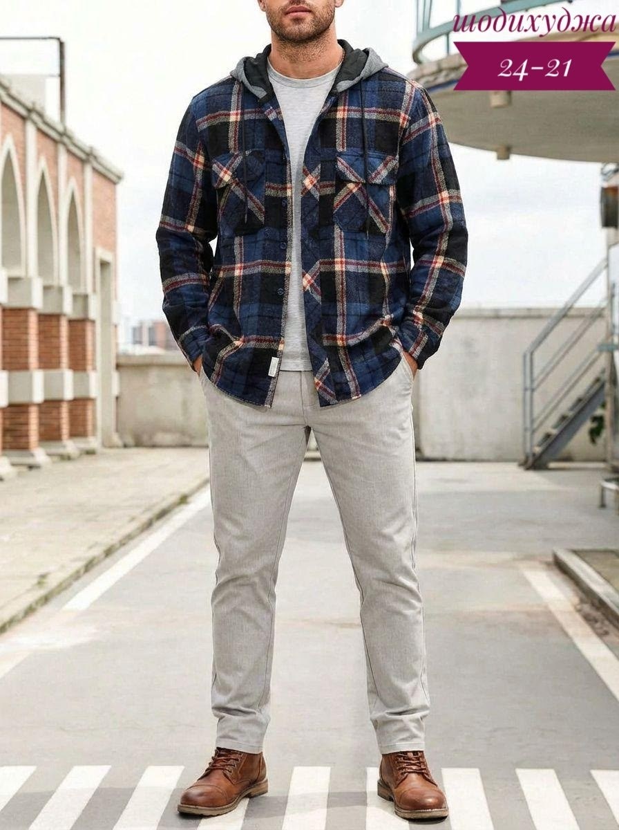 рубашка с капюшоном,рубашка мужская с капюшоном,флисовая рубашка,клетчатая куртка,рубашка в клетку с капюшоном