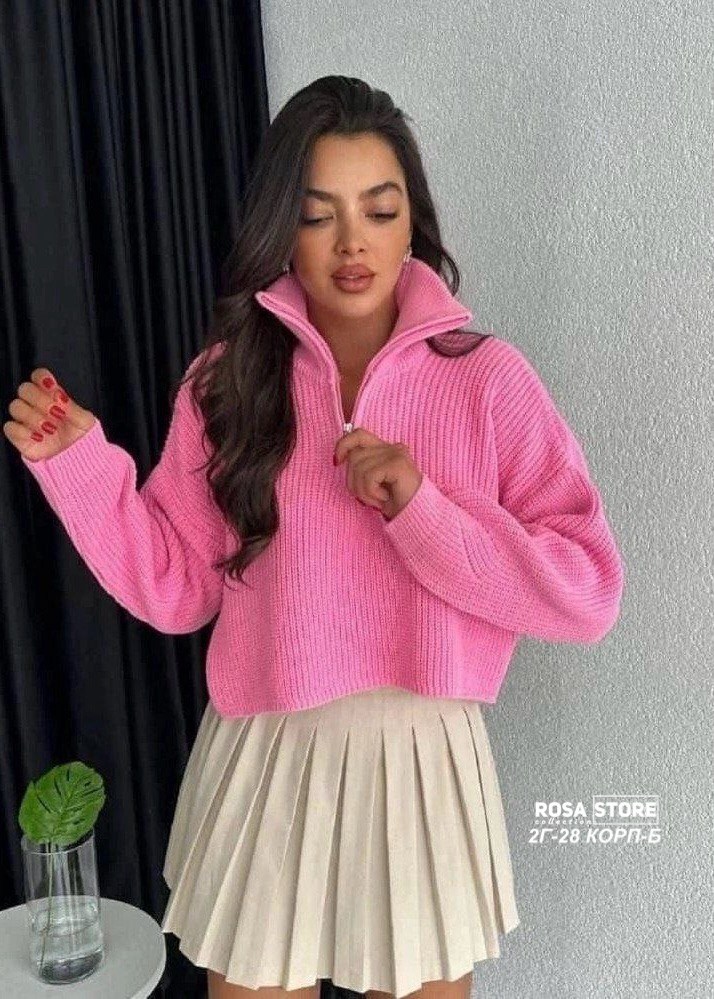 свитер женский,свитер укороченный оверсайз с горлом на молнии кк fashion,свитер кофта,свитер укороченный оверсайз с горлом на молнии кк fashion цвет серый,женские кофты