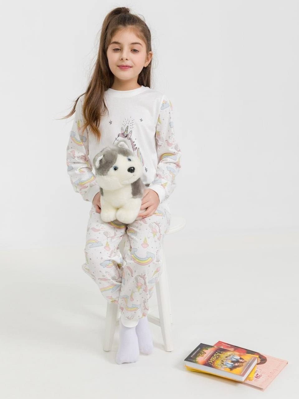 пижама для девочки kogankids пудровый набивка зайчики,пижама kogankids 371-313-39 светло-розовый,пижама для девочки цвет розовый рост 98 см,пижама для девочки kogankids пудровый набивка зайчики 128 /