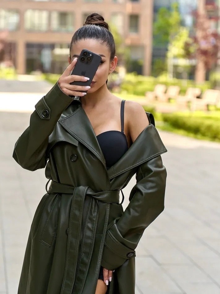 плащ тренч кожаный,тренч кожаный,модные кожаные плащи 2026,длинный плащ тренч,кожаные плащи