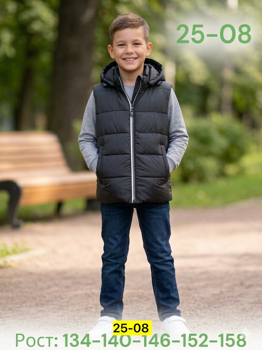 жилет детский,жилетка детская,жилетка для детей,демисезонная жилетка,жилет утепленный детский для мальчика