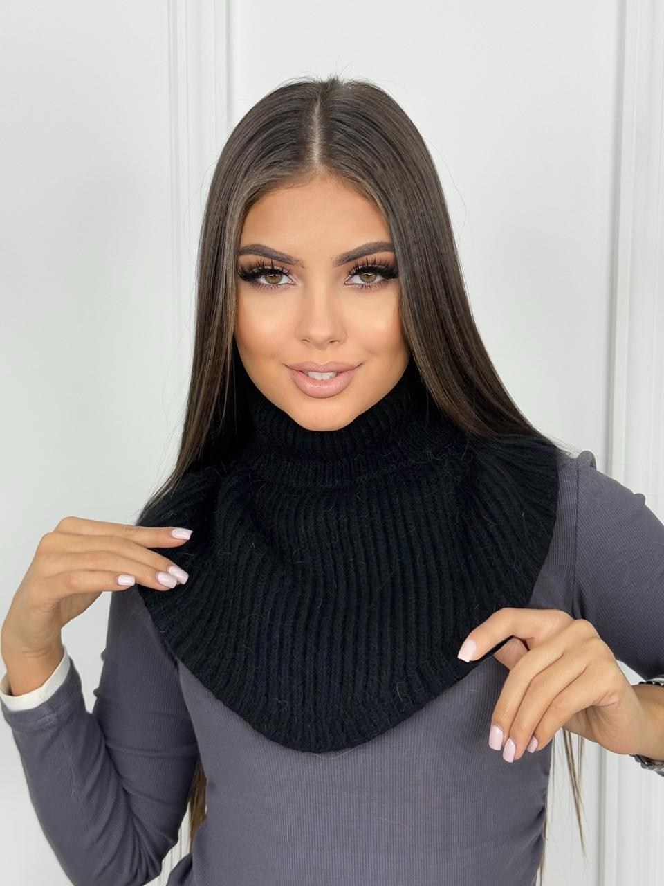 вязаная манишка,снуд женский,снуд,шарф снуд,манишка